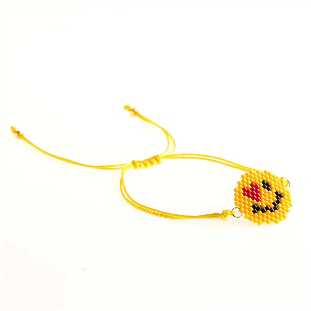 Go2boho MIYUKI браслет женский Smiley Face Pulseras Mujer Boho шикарные ювелирные изделия детские браслеты желтый Delica бусы ручной работы