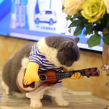 

Guitarist Pet Clothes Cosplay Dog Cat Costume Guitar Player Dressing Up Party Xmas Pug Teddy Kitty Thin Clothes