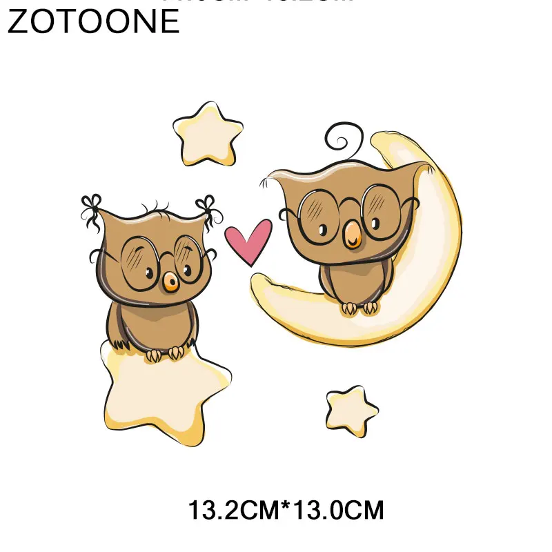 ZOTOONE животное патч милая сова наклейка с медведем железо на печать на переводе для одежды футболка аксессуар Аппликация DIY теплопередача G
