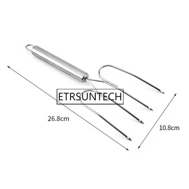 100pcs Stainless Steel Turkey Lifter Oven Roasting Poultry Chicken Fork Kitchen BBQ Barbeque Tools