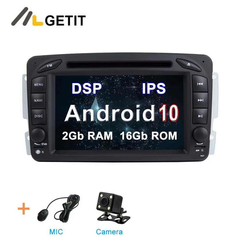 Black MIC CAMERA DSP ips Android 10 автомобильный Радио DVD Мультимедиа Стерео gps для Mercedes Benz/CLK/W209/W203/Vaneo/Viano/W208/W463/Vito - Цвет: Black MIC CAMERA