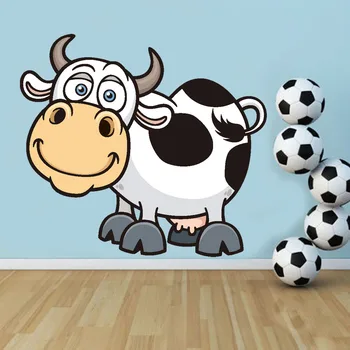 

Cartoon Lovely Smile Cow Farm Animal Wall Stickers Nursery Room Decal For Kids Baby Bedroom Door Home Decoration Removable Mural