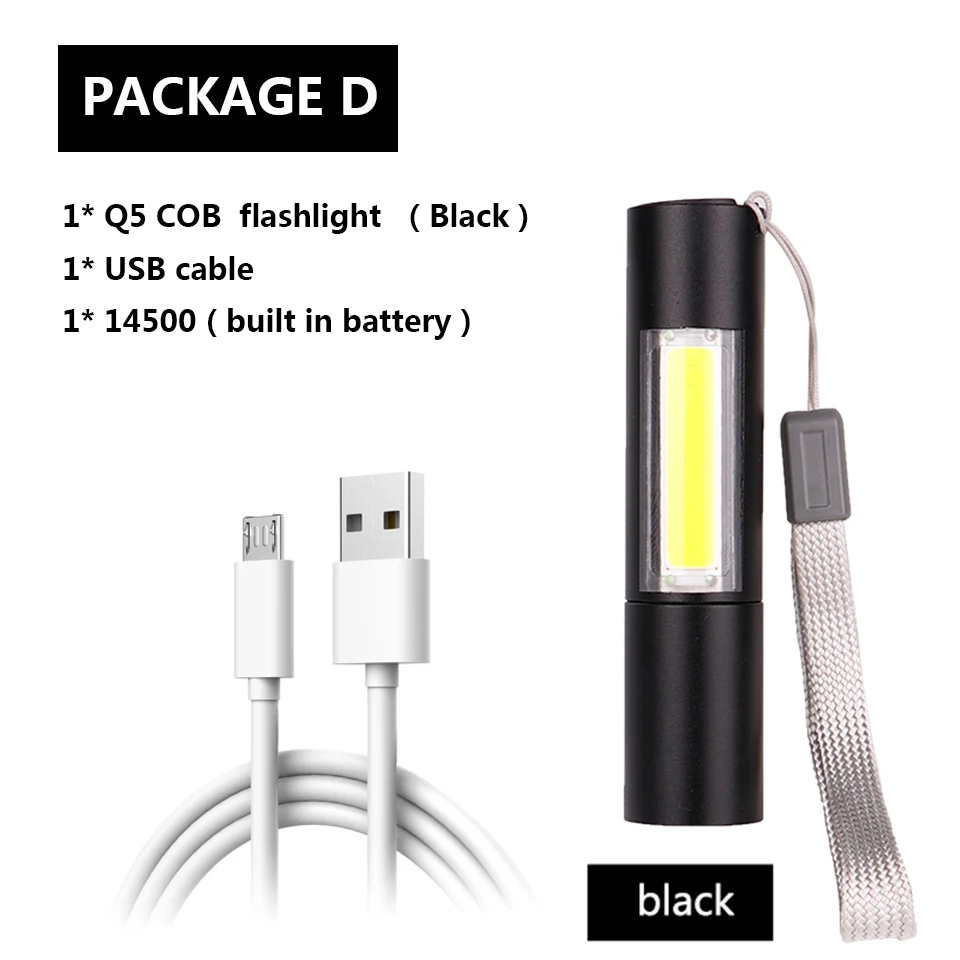 Package D Z90 2000LM XM-L T6 внешний аккумулятор светодиодный фонарь 3 режима переключатель зум-объектив Встроенный перезаряжаемый аккумулятор Головной фонарь лампа - Испускаемый цвет: Package D