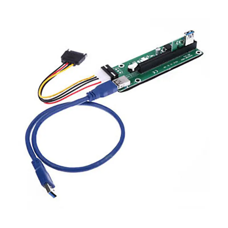 60Cm Pci-E Pci Express Riser Card 1X To 16X Usb 3.0 Data Cable Sata To 6 Pin Power Supply Image Card Riser For Btc Miner Machine