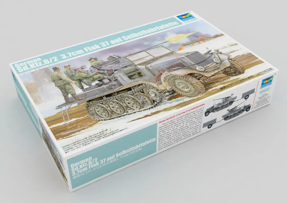 

Trumpeter 1/35 05532 Sd.Kfz.6/2 3.7cm Flak 37 Self Propelled Anti Aircraft Gun Military Toy Plastic Assembly Building Model Kit