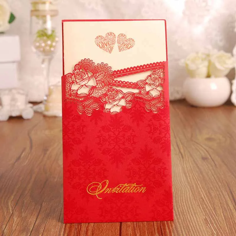  10 Pcs/Set Creative Business Meeting Hotel Hollow Hot Stamping Invitation Cards Romantic Wedding In - 4.00034E+12