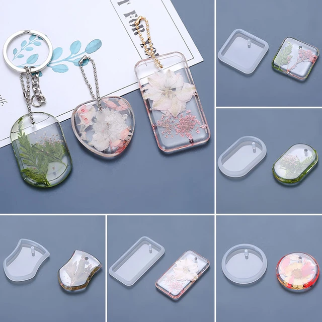 20Pcs/Set Keychain Pendants Epoxy Resin Silicone Mold Kit with Keyrings for  DIY Resin Crafts Jewelry Key Chain Making Tools - AliExpress