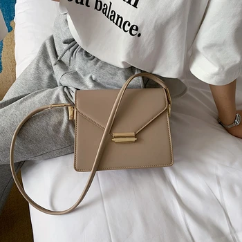 

Vintage PU Leather Women Flap Bag Unique Hasp Famous Designer Women's Handbags Purses 2020 New Women Shoulder Crossbody Bag Sac