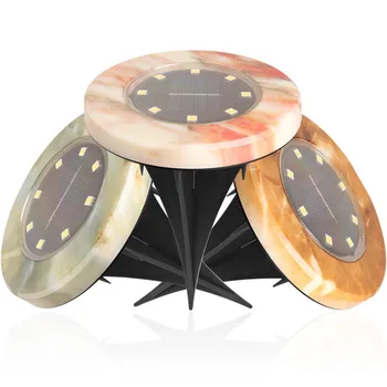 

1pc Solar Ground Lights - 8 LED Solar Garden Lights Outdoor Waterproof Sidewalk Disk Lights Solar Powered Landscape Lighting