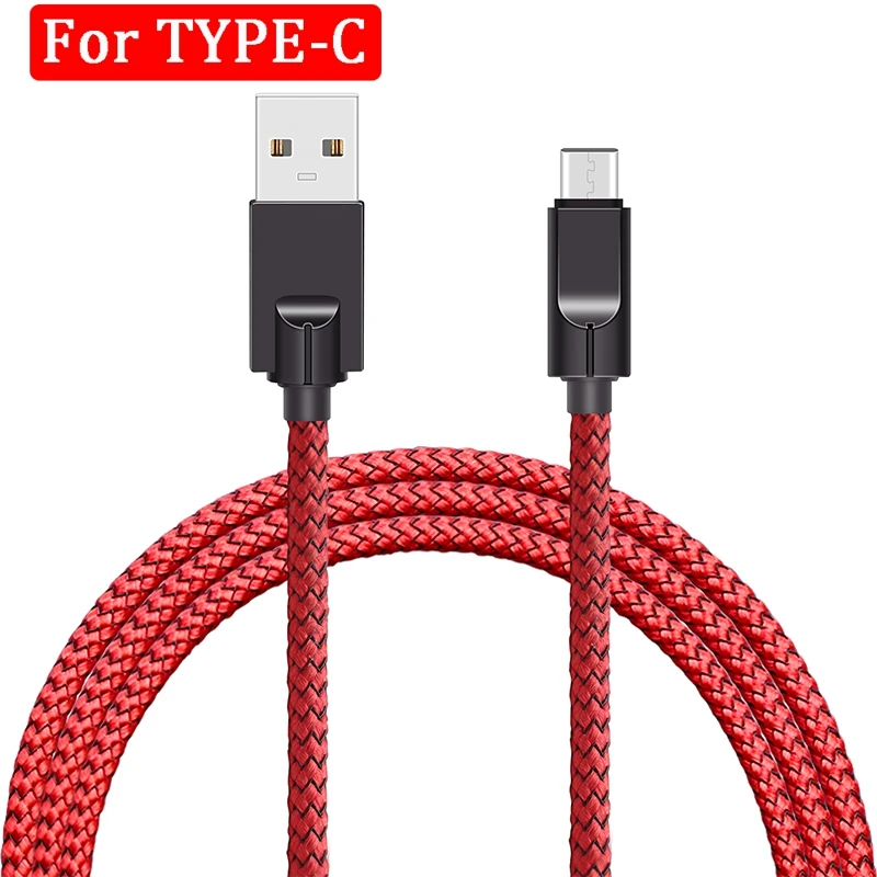 Usb type-C кабель для samsung S10 S9 A50 Быстрая зарядка USB-C зарядное устройство для Xiaomi Redmi Note 7 8 Pro мобильный телефон USBC type-C кабель - Цвет: For Type C Red