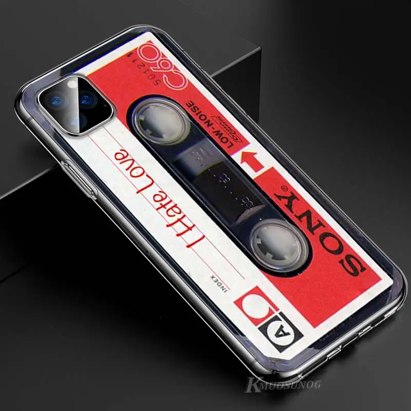 Прозрачный ТПУ чехол Классическая старая кассета для iPhone 11 11Pro XS MAX XR X 8 7 6S 6 Plus 5S чехол для телефона
