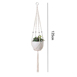Elegant Macrame Plant Hanger with Knotted Rope Design - Wall and Balcony Decor (G)