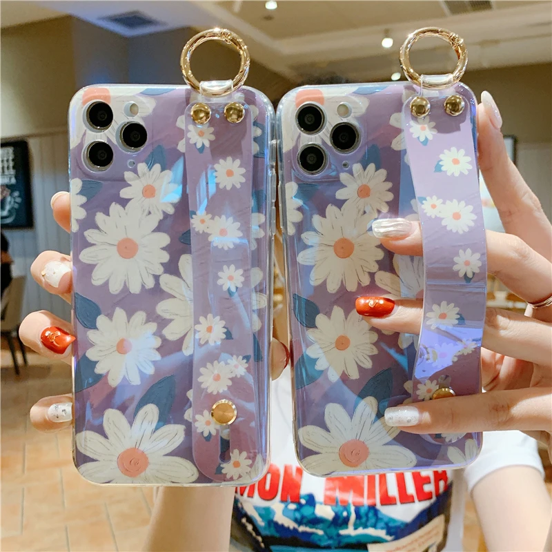 Фиолетовый чехол для телефона с ромашками iPhone 7 8 Plus Blu-Ray 11 Pro X XR XS MAX Huawei nova7 nova5pro/6se |