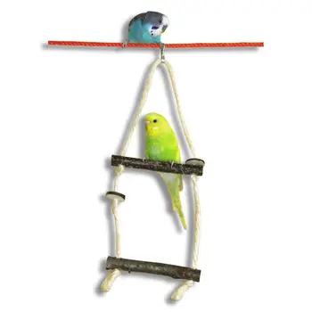 

10Pcs Parrot Stand Rod Natural Wood Fork Perch Hanging Swing Pet Bird Chewing Toy Playground Set