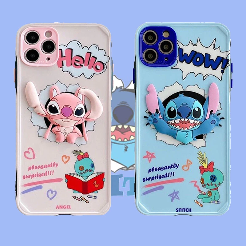 Liloステッチディズニーiphoneケース女の子女性かわいいかわいいアニメケースiphone 11 12プロマックス7 8プラスx Xs Xrポップそれおもちゃ Aliexpress