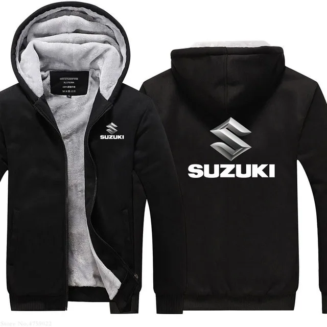 Зимняя теплая толстовка с капюшоном для мужчин Suzuki, Мужская толстовка, фирменное пальто на молнии, толстовки, флисовая куртка, пальто R
