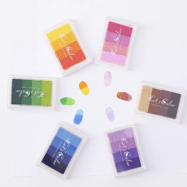 4 Színű Gradiens Tinta Pad Diy Kézműves Bélyegző Ujjlenyomat -Scrapbook Tartozék Tintaspad Készlet Bélyegek Scrapbooking Anyag Készletek - Image 2