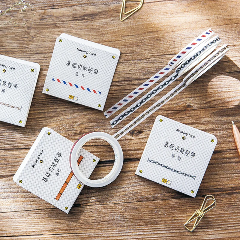 

4pcs Lace Function Washi Tape set 5mm Decorative Masking Tapes Chain Brick Diary Scrapbook Frame Stickers DIY Stationery H6170