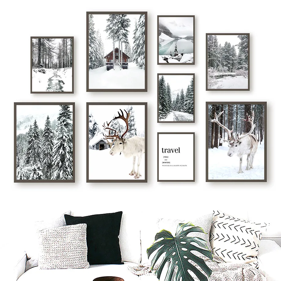 Reindeer-Cedar-Winter-Snow-Forest-House-Wall-Art-Canvas-Painting-Nordic-Posters-And-Prints-Wall-Pictures (2)
