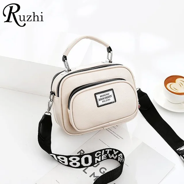 Wide Shoulder Women Bags Simple And Versatile Soft PU Leather Shoulder Bags Sewing Thread Small Square Bag Solid Handbags 4