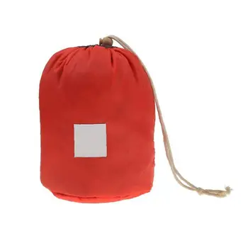 

Waterproof Large Capacity Cosmetic Bag Portable Wash Organizer Round Barrel Makeup Handbag with Rope Pulling for Girls Women Red