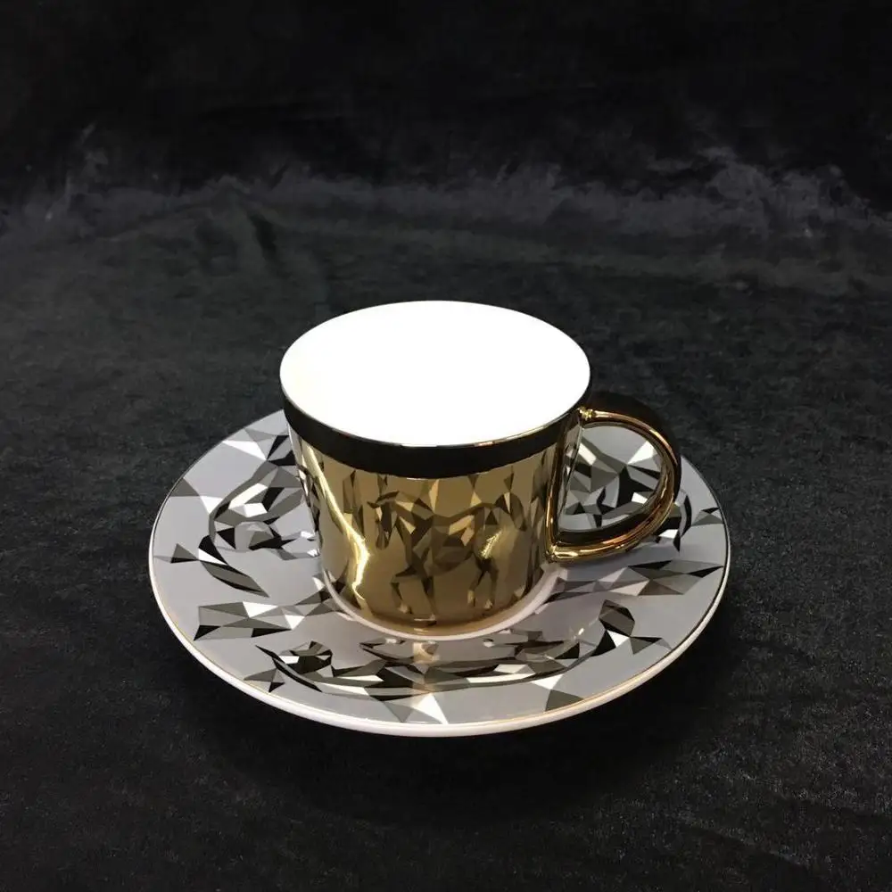 Керамические зеркальные чашки для послеобеденного чая и блюдца кофейная чашка в