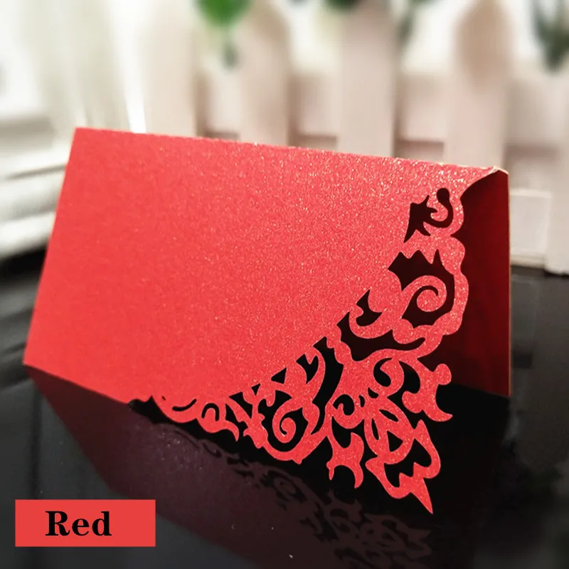 red Таблица Место карты имя карты для свадебного стола Decri День Рождения Декор лазерная резка полые узор в форме сердца 6Z - Цвет: red