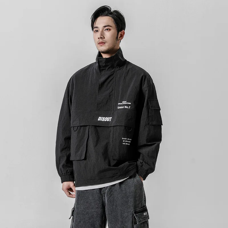 

2019 New Style Japanese-style Popular Brand Loose-Fit Stand Collar Pullover Jacket MEN'S Coat Autumn And Winter Casual MEN'S Top