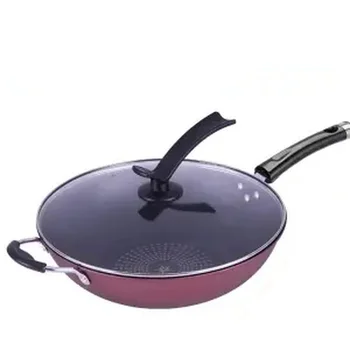 

Wok Non-stick Pan with Less Smoke 30cm32cm34cm Thickened Less Oil Wok Gas Induction Cooker Universal Pot Non Stick Pan