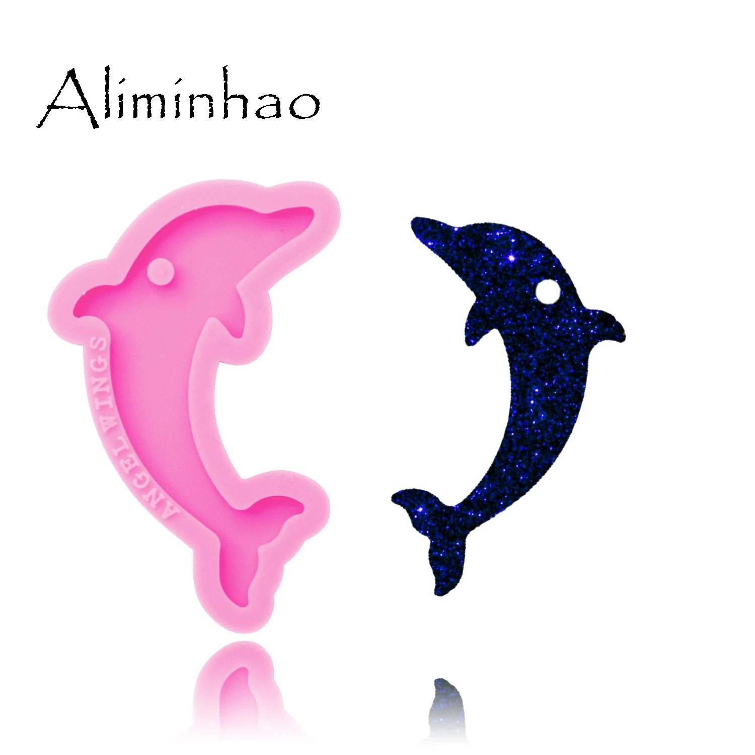 DY0286 Pink DY0265 блестящая Форма дельфин силиконовые формы DIY эпоксидные и полимерные ремесленные формы брелоки на заказ - Цвет: DY0286 Pink