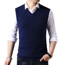Knitted vest men's autumn and winter wool thick V-neck sleeveless vest simple warm autumn bottoming vest Knitted vest men's autumn and winter wool thick V-neck sleeveless vest simple warm autumn bottoming vest