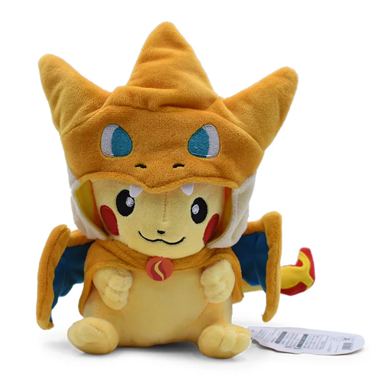 25cm Cartoon Pikachu Cosplay Charizard Plush Toys Anime Peluche Stuffed Baby Dolls Gift For Kids Free Shipping - Цвет: smile