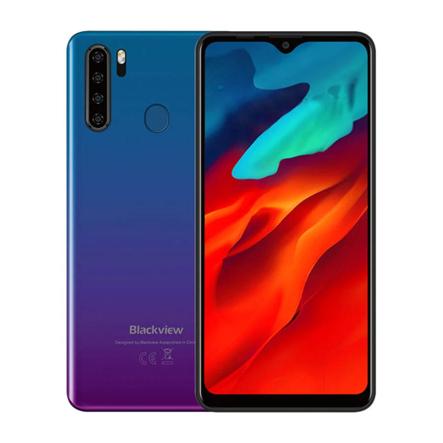 Глобальная версия Blackview A80 Pro 4 Гб+ 64 Гб 4680 мАч мобильный телефон Quad сзади Камера 6,49» в виде капли воды, мобильный телефон 4G Мобильный телефон Смартфон - Цвет: Blue