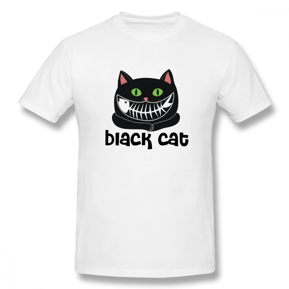 

Black Cat Casual O-Neck Men's Basic Short Sleeve T-Shirt 100% Cotton Tee Shirt Printed