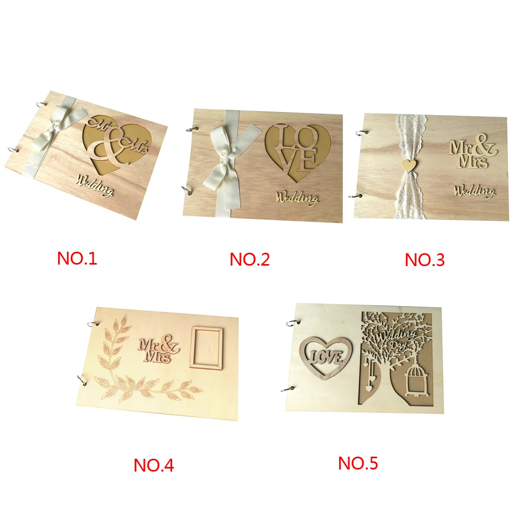 Wedding Guestbook Wooden Wedding Guest Book Hollow-Out Tree Wedding Memory Book Wedding Photo Album