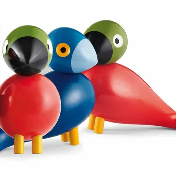 

Nordic Denmark Wooden Bird Figurines Wood Carving Puppet Colorful Painted Sculpture Figure Animal Ornaments for Home Decoration
