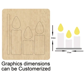 

Three Candles For Decorative Scrapbook Card Making Suitable for Common Die Cutting Machines on the Market
