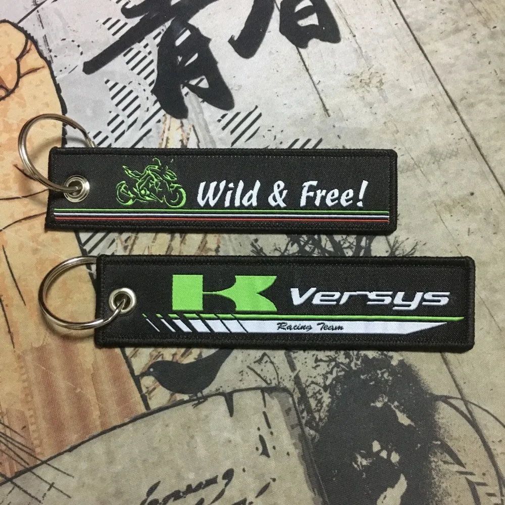 Брелок для ключей с вышивкой для мотоцикла, брелок для ключей для Kawasaki Z900RS Z1000SX Versys