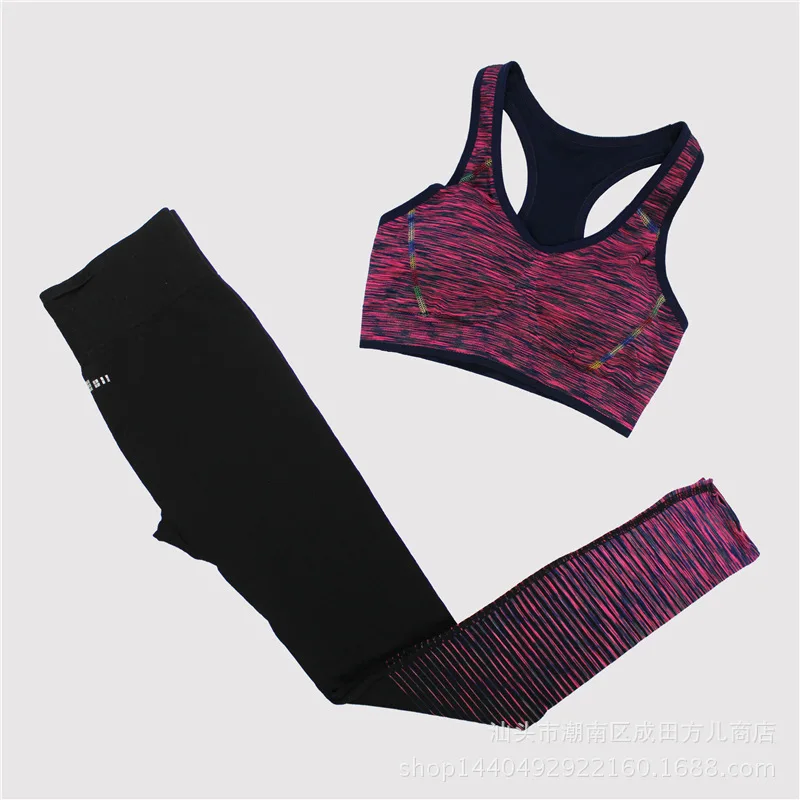 

Seamless Sports Yoga Pants WOMEN'S Pants Popular Printed Spell Solid Color Intensive Elastic Tight Fitness Suit