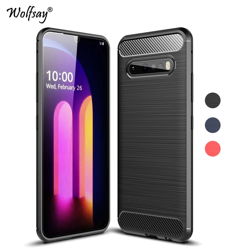 Чехол для LG V60 V50 V40 V30 G7 G8 ThinQ мягкий силиконовый защитный чехол из углеродного