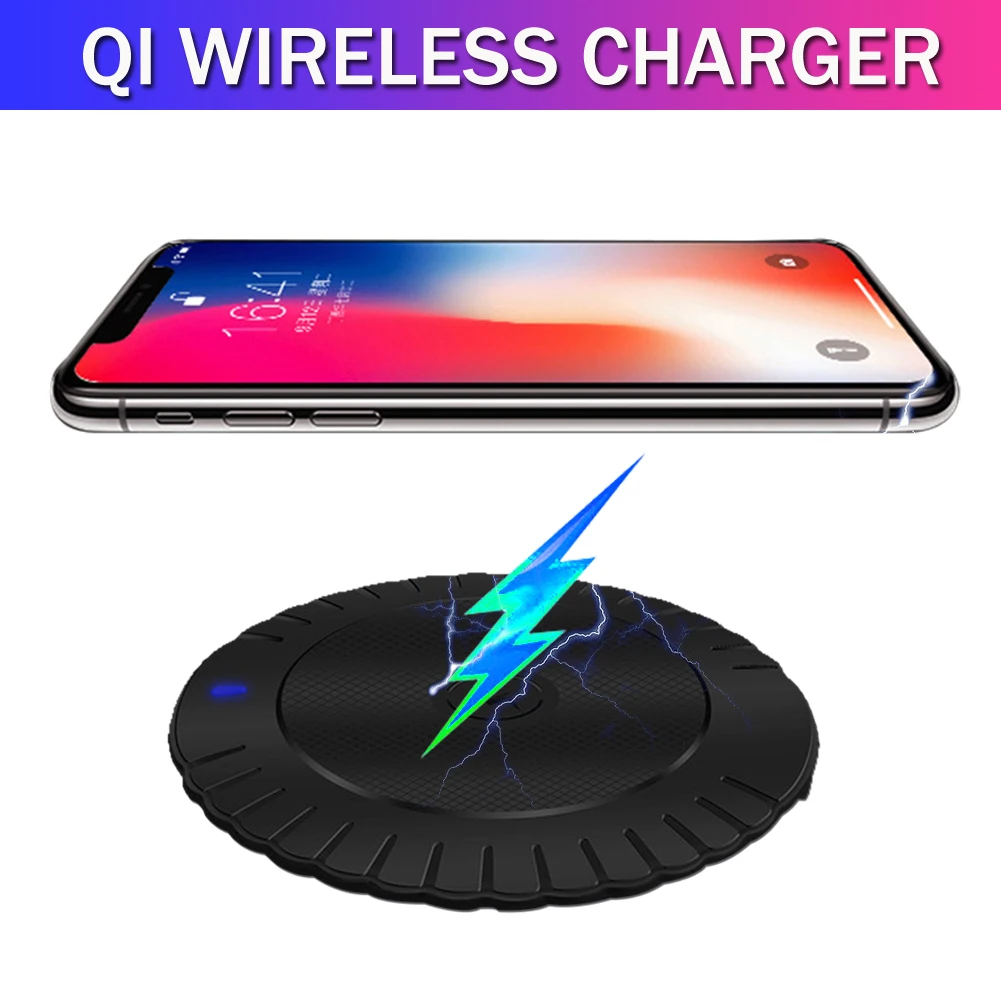 

Jetjoy 5W QI Wireless Fast Charger Cordless Charging Pad Mat For Samsung Huawei iphone Universal For all Wireless Charger phones