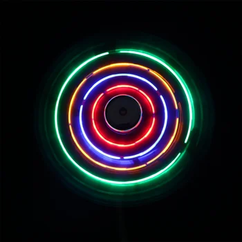

Mini USB Fan with 64 Colorful LED Patterns Circular Display (Silver)