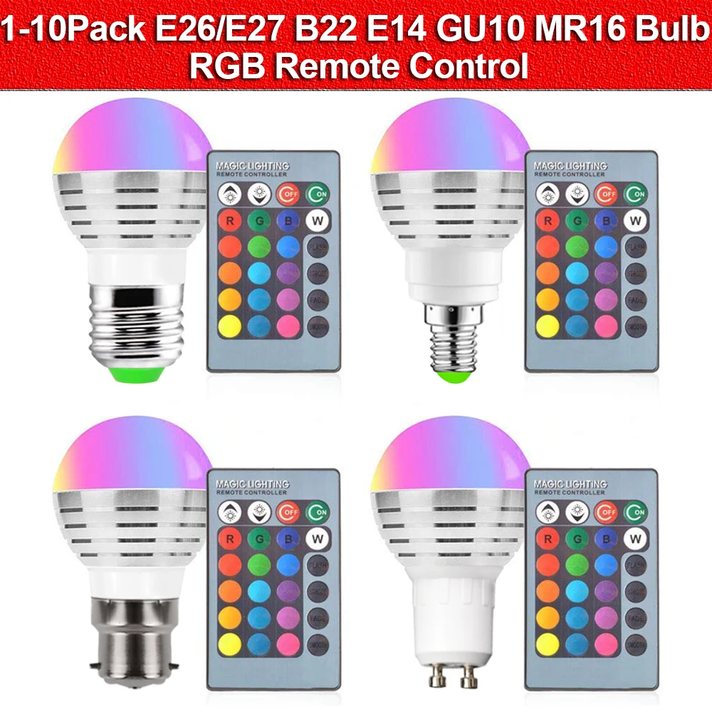 Цветная(RGB) Светодиодный лампа 9 Вт Светильник сценического лампы дистанционного Управление светодиодные лампы для дома E27 E14 B22 GU10 MR16 GU10 памяти Функция Цвет Chang D40