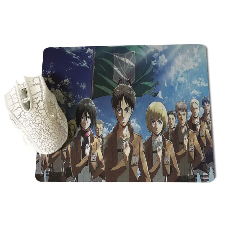 Дизайн Attack on Titan красивый коврик для мышки в стиле аниме размер для 18x22 см 25x29 см резиновые коврики для мыши