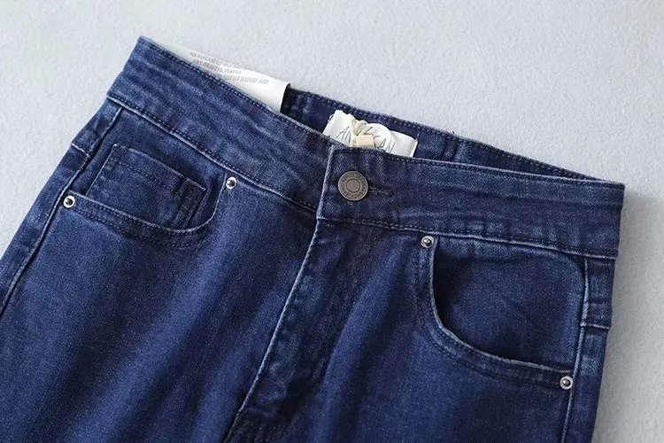 Denim High Waist Flared Jeans Women With Back Lace Up Dark Blue Big Bell Bottom Skinny Pants Vintage Ladis Trousers Fashion 0237