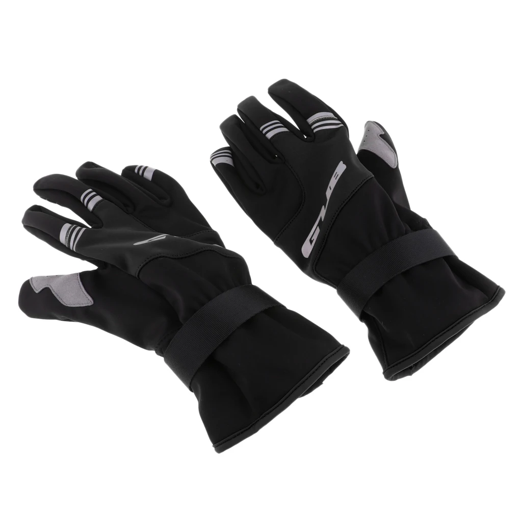 Black XL Противоскользящие перчатки для велоспорта MTB горный велосипед велосипедные перчатки распознавание сенсорного экрана полный палец унисекс зимние спортивные теплые перчатки - Цвет: Black XL
