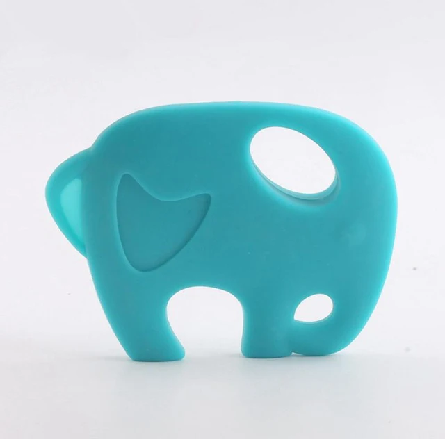 Elephant turquoise 1 шт., детский силиконовый прорезыватель, дешево, зазор, пищевой сорт, силиконовая соска для грызунов, цепочка, подвеска, сделай сам, браслеты для кормления, ожерелье - Цвет: Elephant turquoise