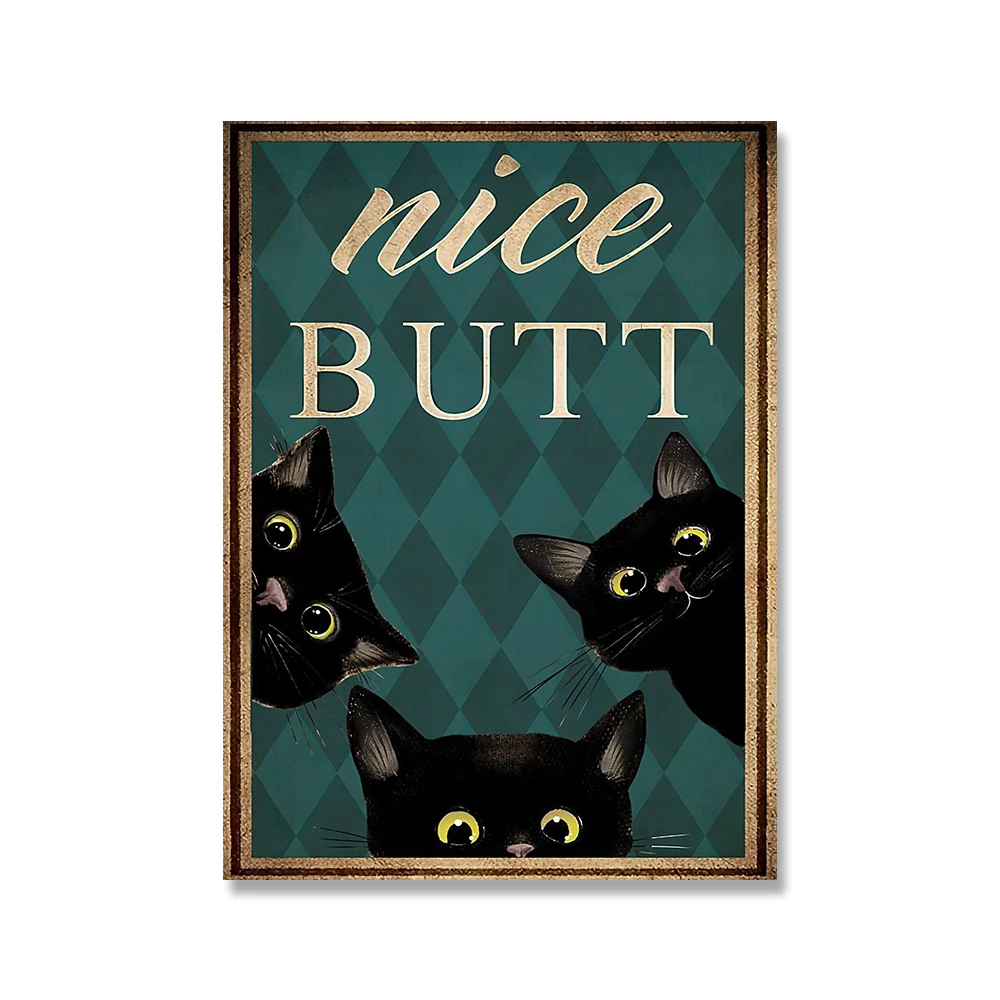 Retro Poster Canvas Painting Print Funny Animal Poster Black Cat Watching  Newspaper Poster Nice Butt Wall Art Home Decor Room Decor Canvas Poster No  Frame, Halloween Decoration - Temu United Arab Emirates