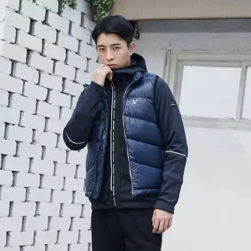  Xiaomi ULEEMARK men Down jacket vest 90% gray duck down Fleece liner coat Autumn Winter Casual Warm