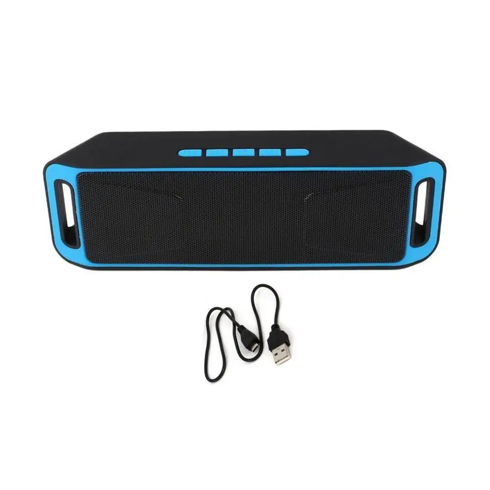 Синий SC208 беспроводной динамик Bluetooth 4,0 стерео сабвуфер поддержка TF USB FM радио встроенный микрофон двойной бас звук динамик - Цвет: Синий